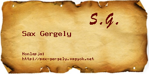 Sax Gergely névjegykártya